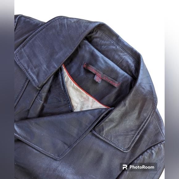 Anthropologie Leather Biker Jacket S Brown y2k - Picture 4 of 5